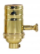  80/1795 - 150W Full Range Turn Knob Dimmer Socket With Removable Knob; 1/4 IPS; 4 Piece Stamped Solid Brass;