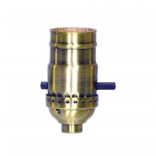  80/2251 - On-Off Push Thru Socket; 1/8 IPS; 3 Piece Stamped Solid Brass; Antique Brass Finish; 660W; 250V