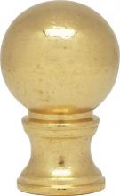  90/132 - Ball Finial; Burnished And Lacquered; 1-3/8" Height; 7/8" Diameter; 1/8 IP