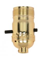  90/1408 - On-Off Push Thru Socket; 1/8 IPS; Aluminum; Brite Gilt Finish; 660W; 250V; Uno Thread