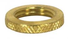  90/1699 - Brass Round Knurled Locknut; 9/16" Diameter; 1/8 IP; 3/32" Thick; Unfinished