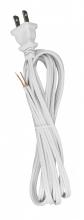  90/2460 - 10 Foot 18/2 SPT-1 105C Cord Set; White Finish; 48" Hank; 150 Carton; Molded Polarized Plug;