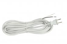  90/2574 - 15 Foot 18/2 SVT 105C Heavy Duty Cord Set; White Finish; 50 Carton; 2 Prong Molded Plug; Stripped