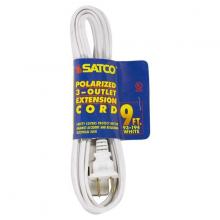  93/194 - 9 Foot Extension Cord; White Finish; 16/2 SPT-2; Indoor Only; 13A-125V-1625W Rating