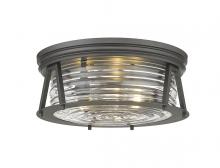  491F3-BRZ - 3 Light Flush Mount