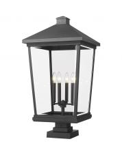  568PHXXLS-SQPM-BK - 4 Light Outdoor Pier Mounted Fixture