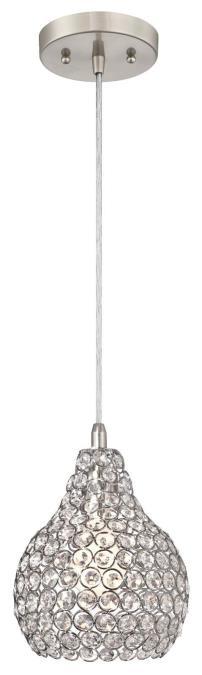  6103700 - Mini Pendant Brushed Nickel Finish Crystal Jewel Shade