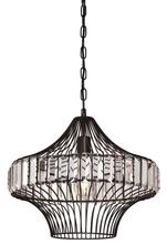  6106200 - Pendant Matte Black Finish Crystal Prism Cage Shade