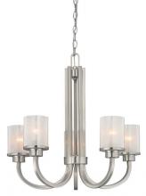  6308000 - 5 Light Chandelier Brushed Nickel Finish Ice Glass