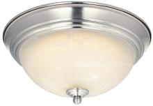  6400500 - 11 in. 14W LED Flush Brushed Nickel Finish White Alabaster Glass