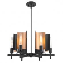  6575800 - 6 Light Chandelier Matte Black Finish with Metallic Bronze Accents