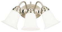  6649700 - 3 Light Wall Fixture Brushed Nickel Finish White Opal Glass