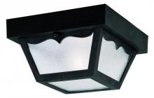  6682200 - 8 in. 1 Light Polypropylene Flush Black Finish Frosted Glass Panels