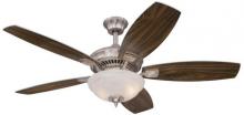  7209400 - 52 in. Brushed Nickel Finish Reversible Blades (Rich Walnut/Bird's Eye Maple) White Alabaster