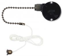  7707300 - 3-Speed Fan Switch with Antique Brass Finish Pull Chain Triple Capacitor 8-Wire Unit