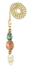  7764200 - Orange & Green Daisy Beads Polished Brass Finish