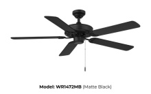 Wind River WR1472MB - Dalton Matte Black  52" Ceiling Fan