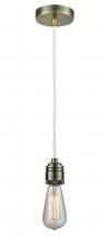  100AB-10W-2AB - Winchester - 1 Light - 2 inch - Antique Brass - Cord hung - Mini Pendant