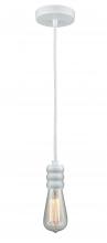  100W-10W-5W - Gatsby - 1 Light - 2 inch - White - Cord hung - Mini Pendant