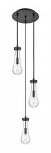 Innovations Lighting 113-451-1P-BK-G451-4CL - Owego - 3 Light - 13 inch - Matte Black - Multi Pendant