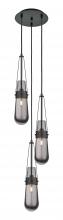  113-452-1P-BK-G452-4SM - Milan - 3 Light - 12 inch - Matte Black - Multi Pendant