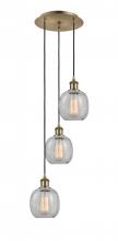  113B-3P-AB-G105 - Belfast - 3 Light - 13 inch - Antique Brass - Cord Hung - Multi Pendant