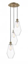  113B-3P-AB-G652-7 - Cindyrella - 3 Light - 14 inch - Antique Brass - Cord Hung - Multi Pendant