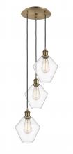  113B-3P-AB-G652-8 - Cindyrella - 3 Light - 15 inch - Antique Brass - Cord Hung - Multi Pendant