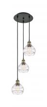  113B-3P-BAB-G556-6CL - Rochester - 3 Light - 12 inch - Black Antique Brass - Cord Hung - Multi Pendant