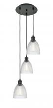  113B-3P-BK-G382 - Castile - 3 Light - 13 inch - Matte Black - Cord Hung - Multi Pendant