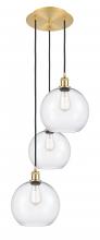  113B-3P-SG-G122-10 - Athens - 3 Light - 17 inch - Satin Gold - Cord Hung - Multi Pendant