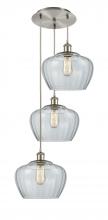  113B-3P-SN-G92-L - Fenton - 3 Light - 18 inch - Brushed Satin Nickel - Cord Hung - Multi Pendant