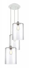  113B-3P-WPC-G112-L - Cobbleskill - 3 Light - 16 inch - White Polished Chrome - Cord Hung - Multi Pendant