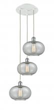  113B-3P-WPC-G247 - Gorham - 3 Light - 16 inch - White Polished Chrome - Cord Hung - Multi Pendant