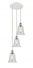  113B-3P-WPC-G2812 - Hanover - 3 Light - 13 inch - White Polished Chrome - Cord Hung - Multi Pendant