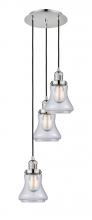  113F-3P-PN-G192 - Bellmont - 3 Light - 13 inch - Polished Nickel - Cord hung - Multi Pendant