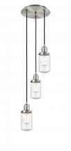  113F-3P-SN-G314 - Dover - 3 Light - 11 inch - Brushed Satin Nickel - Cord hung - Multi Pendant