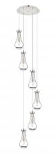  116-451-1P-PN-G451-5CL - Owego - 6 Light - 16 inch - Polished Nickel - Multi Pendant