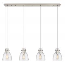  124-410-1PS-SN-G412-8SDY - Newton Bell - 4 Light - 52 inch - Brushed Satin Nickel - Linear Pendant