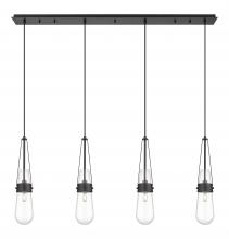  124-452-1P-BK-G452-4CL - Milan - 4 Light - 48 inch - Matte Black - Linear Pendant