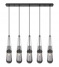  125-452-1P-BK-G452-4SM - Milan - 5 Light - 36 inch - Matte Black - Linear Pendant