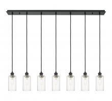  127B-7P-BK-G434-7CL - Crown Point - 7 Light - 49 inch - Matte Black - Linear Pendant