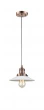  201C-AC-G1 - Halophane - 1 Light - 9 inch - Antique Copper - Cord hung - Mini Pendant