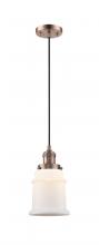  201C-AC-G181 - Canton - 1 Light - 6 inch - Antique Copper - Cord hung - Mini Pendant