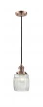  201C-AC-G302 - Colton - 1 Light - 6 inch - Antique Copper - Cord hung - Mini Pendant