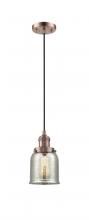  201C-AC-G58 - Bell - 1 Light - 5 inch - Antique Copper - Cord hung - Mini Pendant