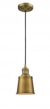  201C-BB-M9-BB - Addison - 1 Light - 5 inch - Brushed Brass - Cord hung - Mini Pendant