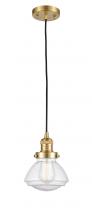  201C-SG-G324 - Olean - 1 Light - 7 inch - Satin Gold - Cord hung - Mini Pendant