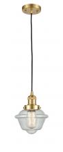  201C-SG-G534 - Oxford - 1 Light - 7 inch - Satin Gold - Cord hung - Mini Pendant