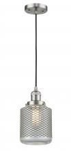  201C-SN-G262 - Stanton - 1 Light - 6 inch - Brushed Satin Nickel - Cord hung - Mini Pendant